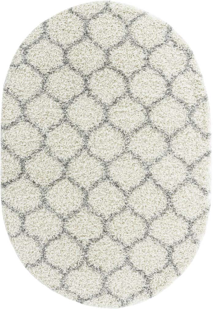 4' x 6' Lattice Shag Oval Rug