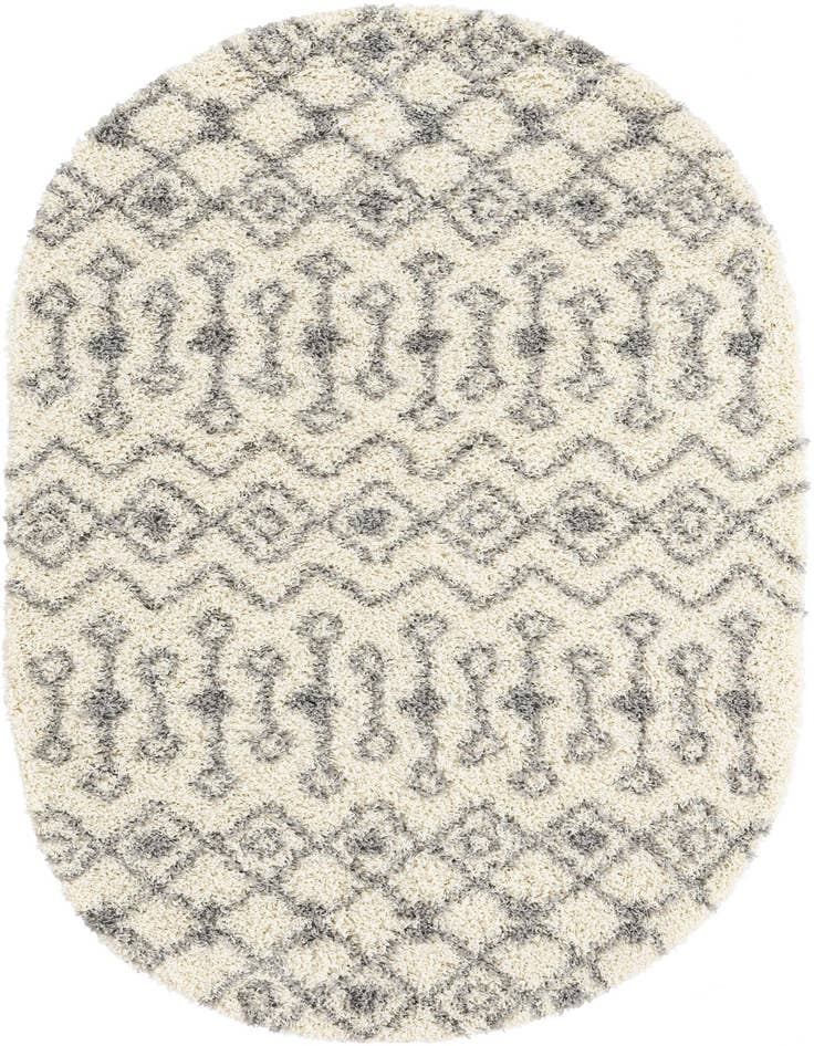 Detail image of 5' 3 x 8' Moroccan Trellis Shag Oval Rug