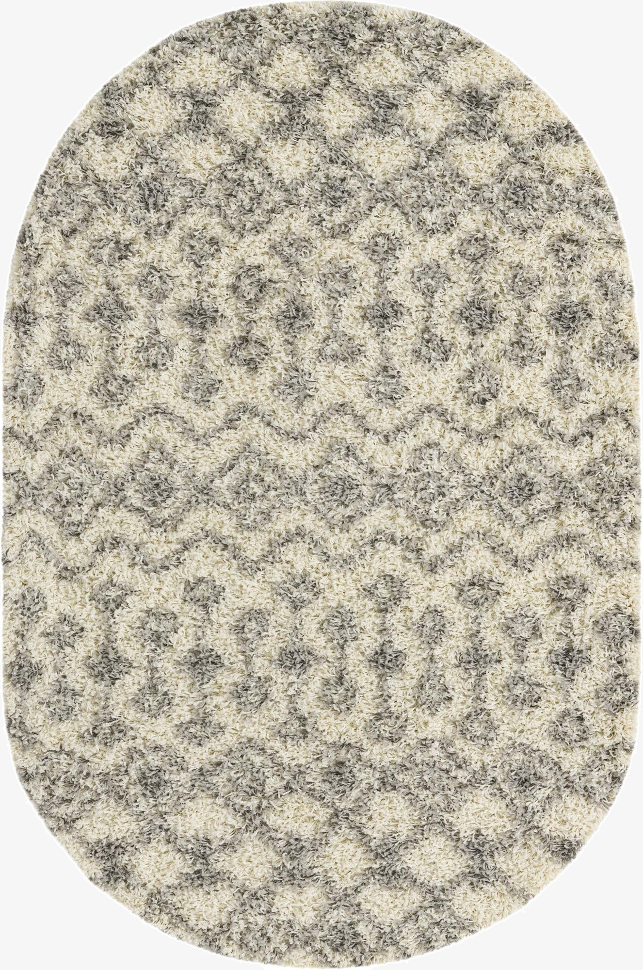 Primary image 4' x 6' Moroccan Trellis Shag Oval Rug