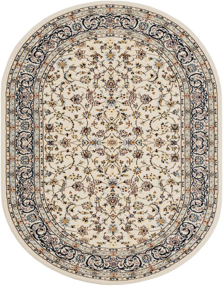 Detail image of 4' x 6' Nain Design Oval Rug