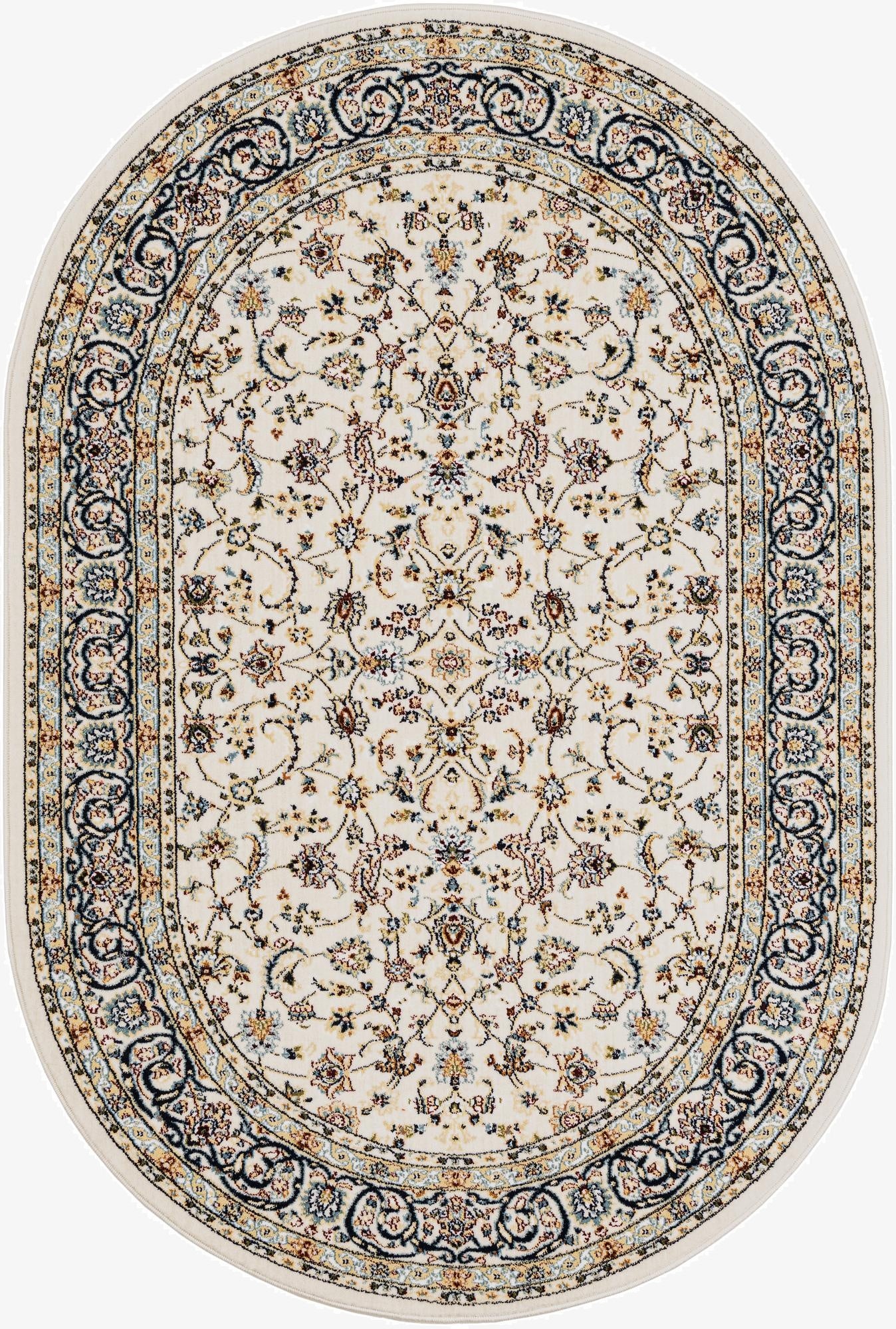 4' x 6' Nain Design Oval Rug