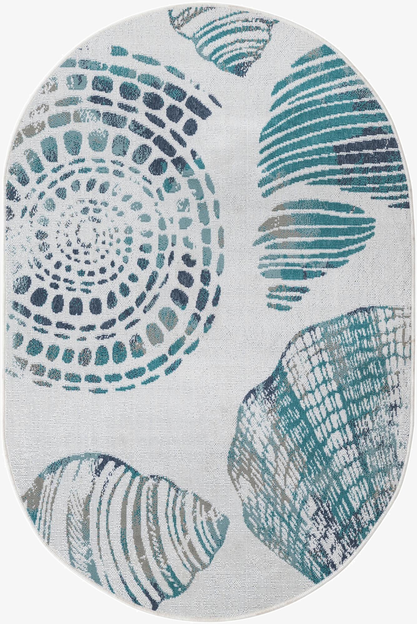 Primary image  4' x 6'  Washable Coastal Indoor / Outdoor Oval Rug