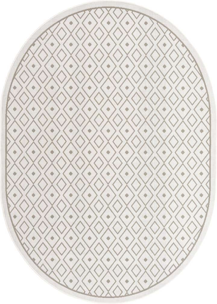 7' 10 x 10' Easy-Clean Lattice Indoor / Outdoor Oval Rug
