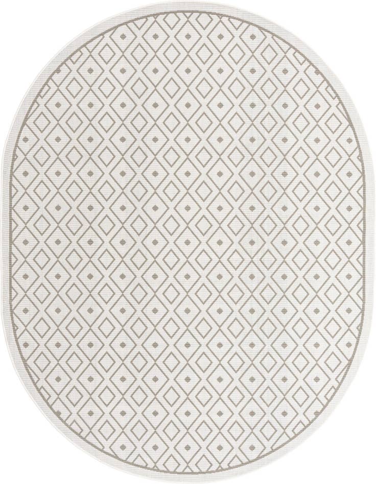 Detail image of 7' 10 x 10' Easy-Clean Lattice Indoor / Outdoor Oval Rug