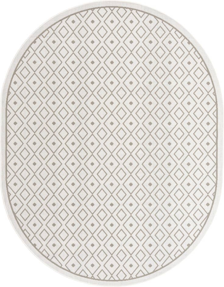Detail image of 7' 10 x 10' Easy-Clean Lattice Indoor / Outdoor Oval Rug