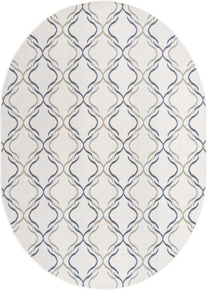 7' 10 x 10' Easy-Clean Lattice Indoor / Outdoor Oval Rug