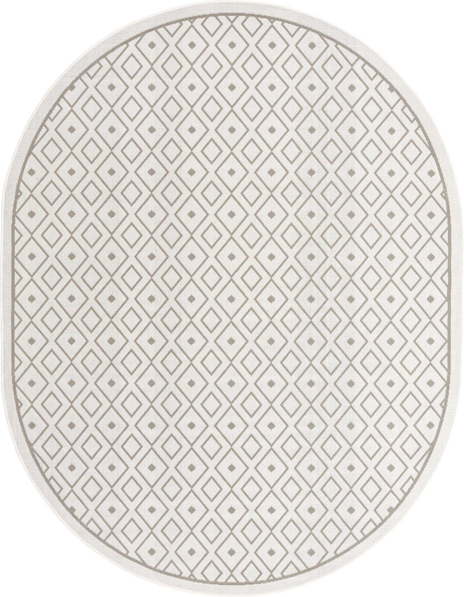 7' 10 x 10' Easy-Clean Trellis Indoor / Outdoor Oval Rug