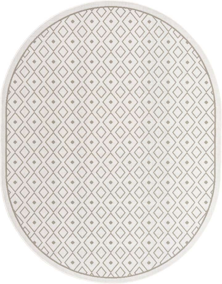 7' 10 x 10' Easy-Clean Trellis Indoor / Outdoor Oval Rug