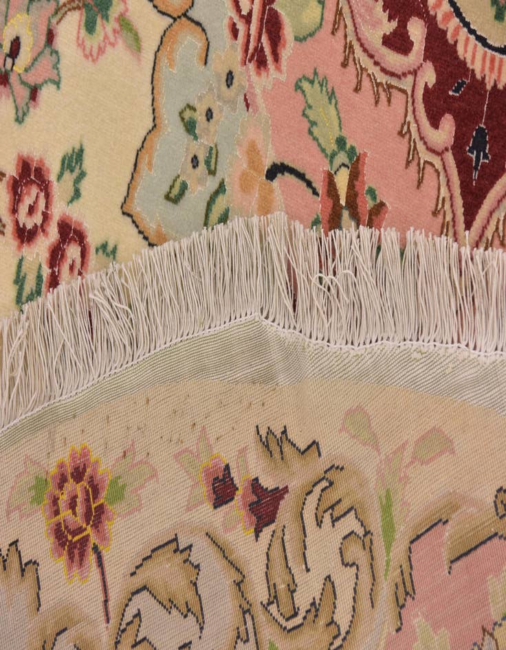 Detail image of 6' 7 x 9' 10 Hand Knotted Tabriz Persian Oval Rug