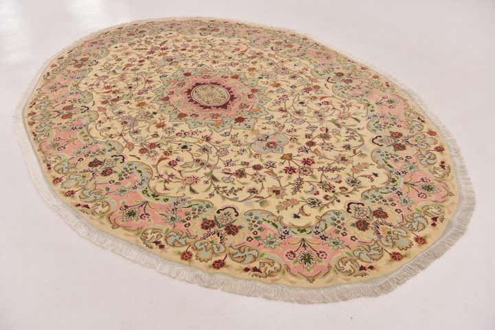 6' 7 x 9' 10 Hand Knotted Tabriz Persian Oval Rug