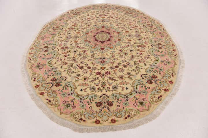 6' 7 x 9' 10 Hand Knotted Tabriz Persian Oval Rug