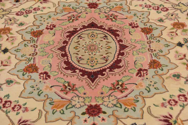 6' 7 x 9' 10 Hand Knotted Tabriz Persian Oval Rug