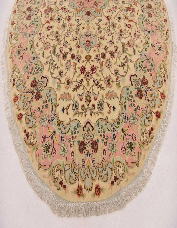 Detail image of 6' 7 x 9' 10 Hand Knotted Tabriz Persian Oval Rug