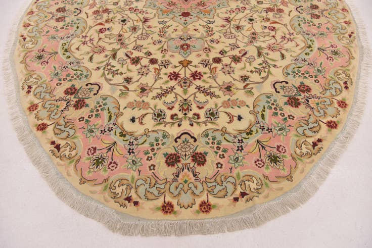 Detail image of 6' 7 x 9' 10 Hand Knotted Tabriz Persian Oval Rug