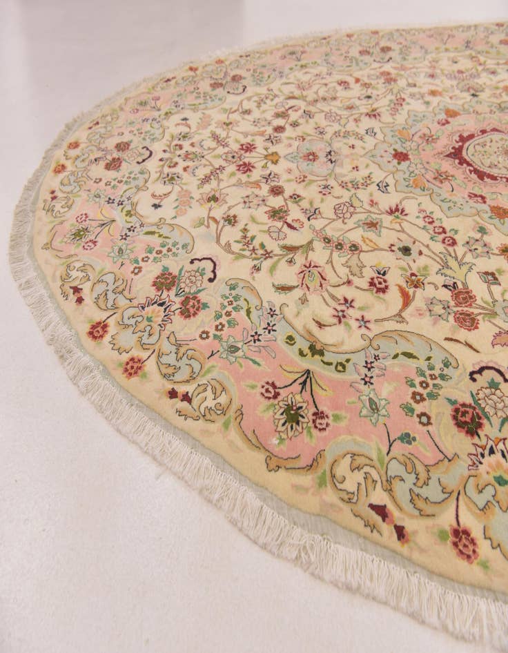 Detail image of 6' 7 x 9' 10 Hand Knotted Tabriz Persian Oval Rug