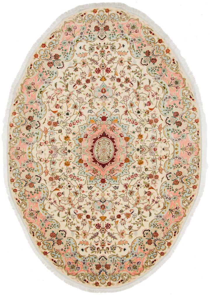 6' 7 x 9' 10 Hand Knotted Tabriz Persian Oval Rug