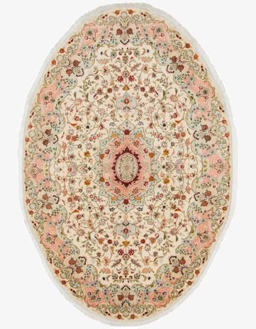 6' 7 x 9' 10 Hand Knotted Tabriz Persian Oval Rug