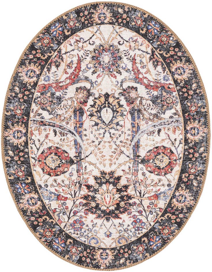 Detail image of 2' x 3' 1 Washable Timeless Oval Rug