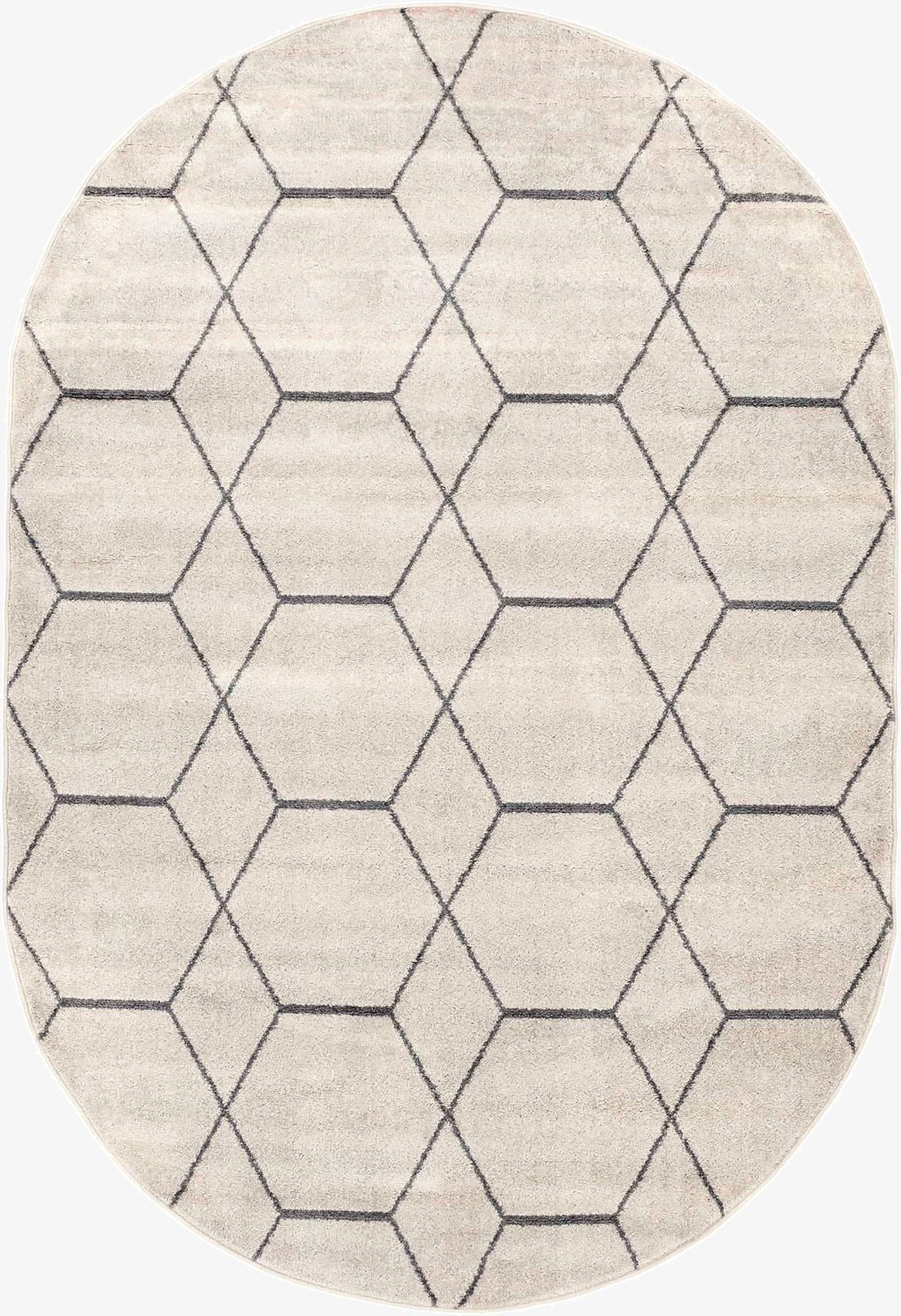Primary image 4' x 6' Trellis Frieze Oval Rug