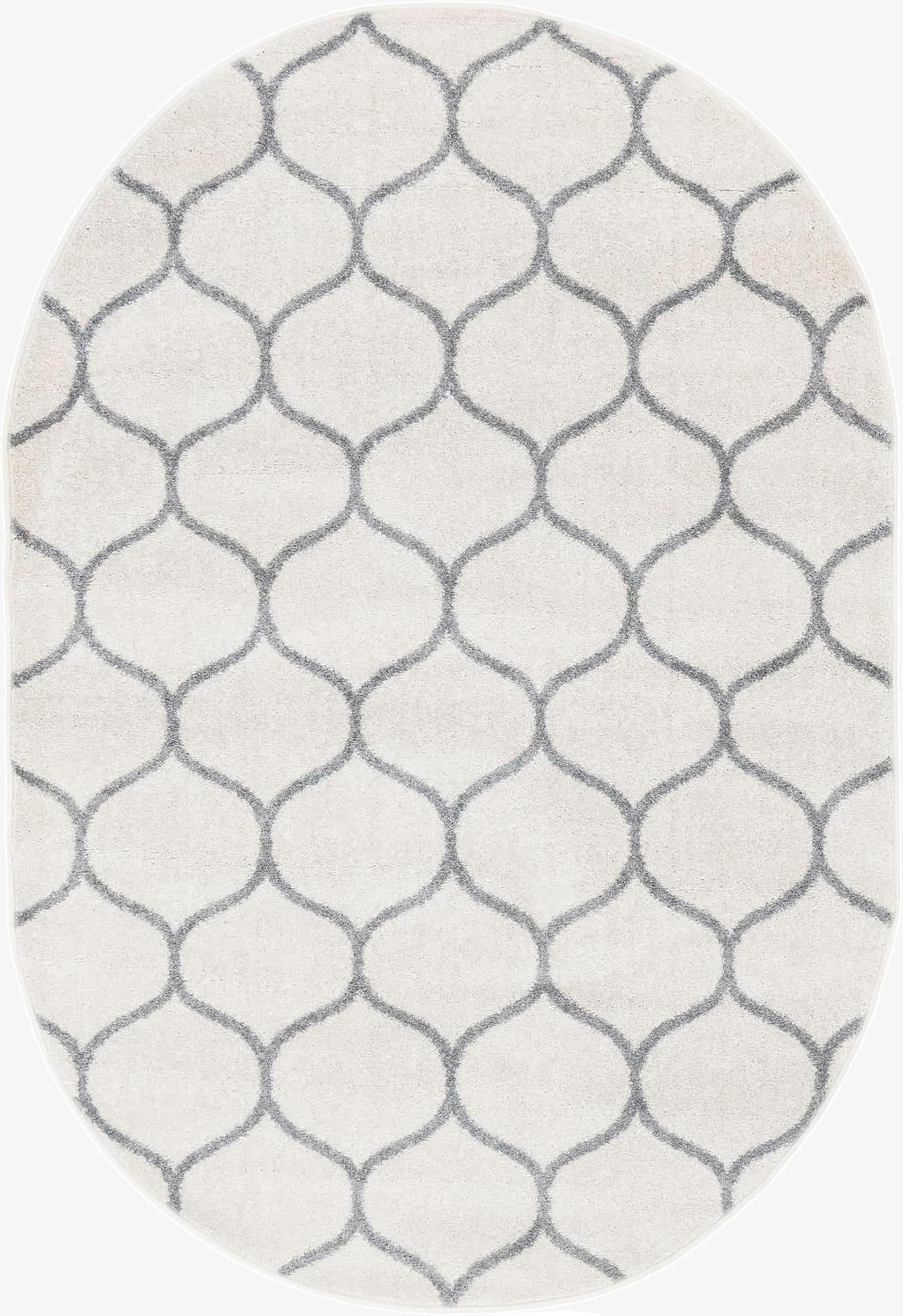 Primary image 5' 3 x 8' Trellis Frieze Oval Rug