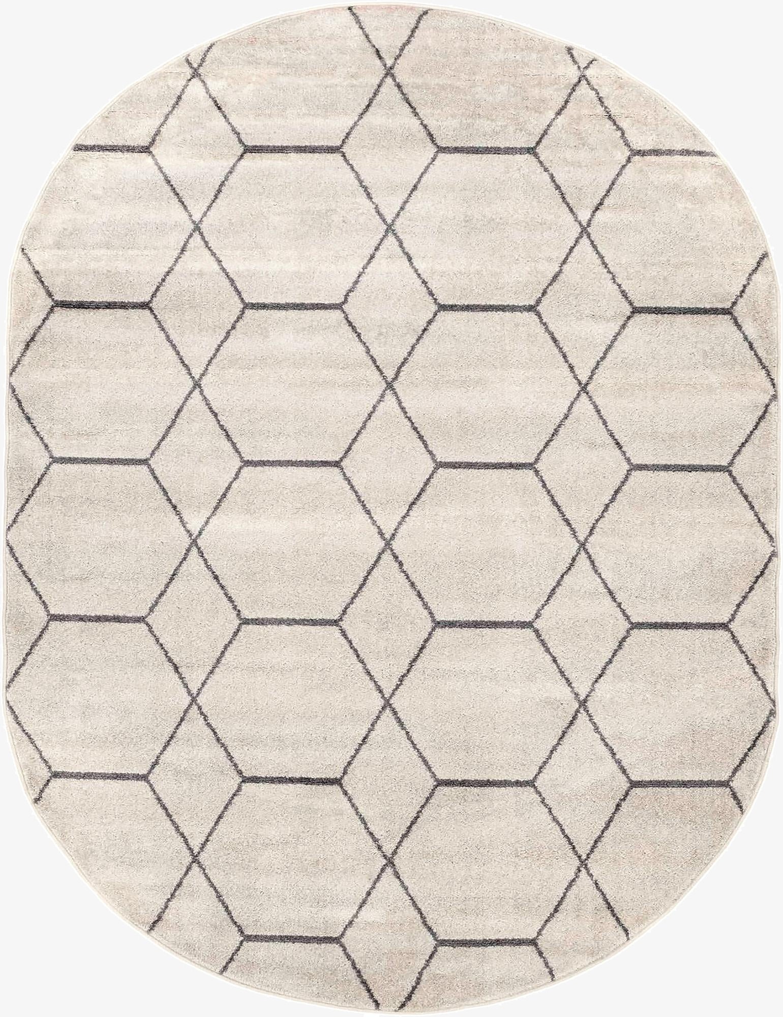 7' 10 x 10' Trellis Frieze Oval Rug