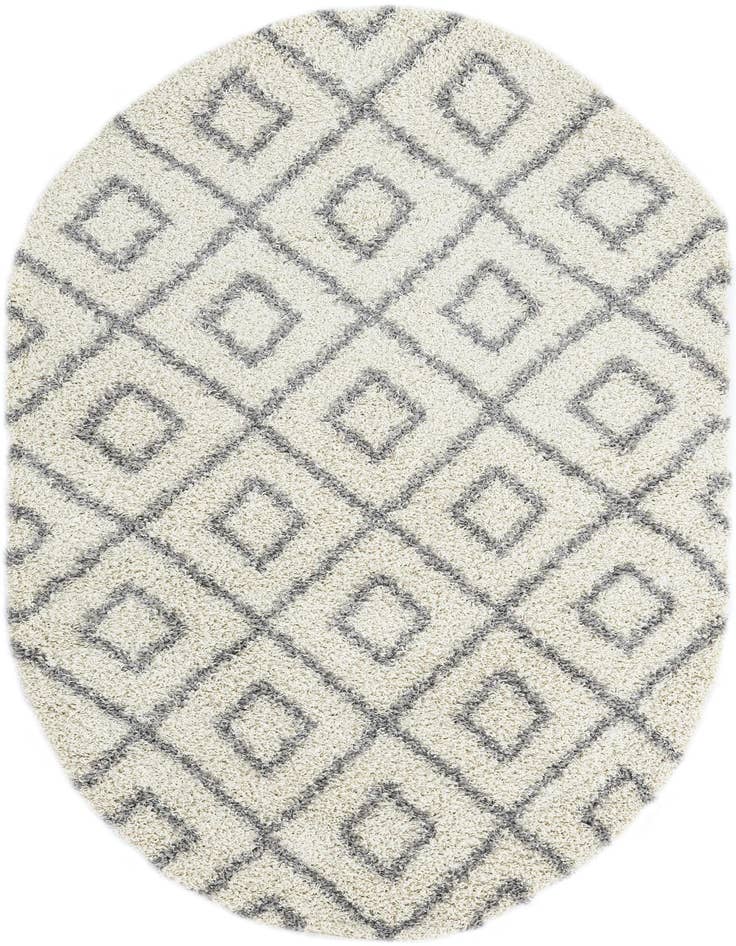 Detail image of 5' 3 x 8' Trellis Shag Oval Rug