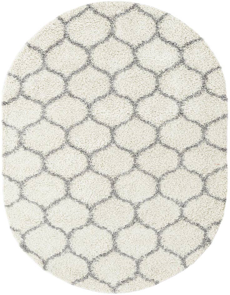 Detail image of 5' 3 x 8' Trellis Shag Oval Rug