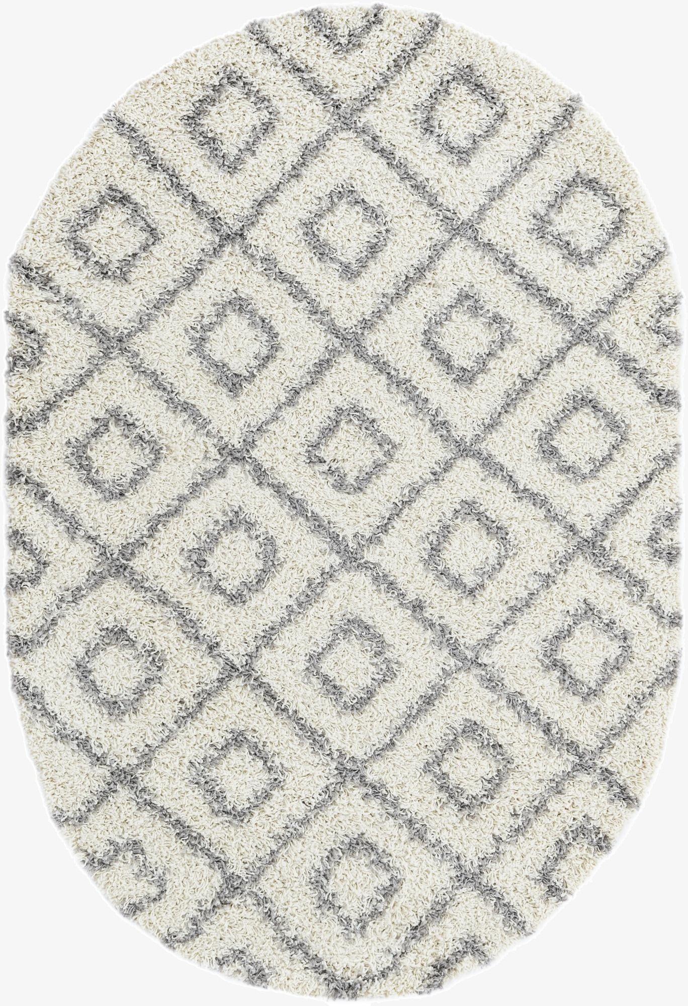 4' x 6' Trellis Shag Oval Rug