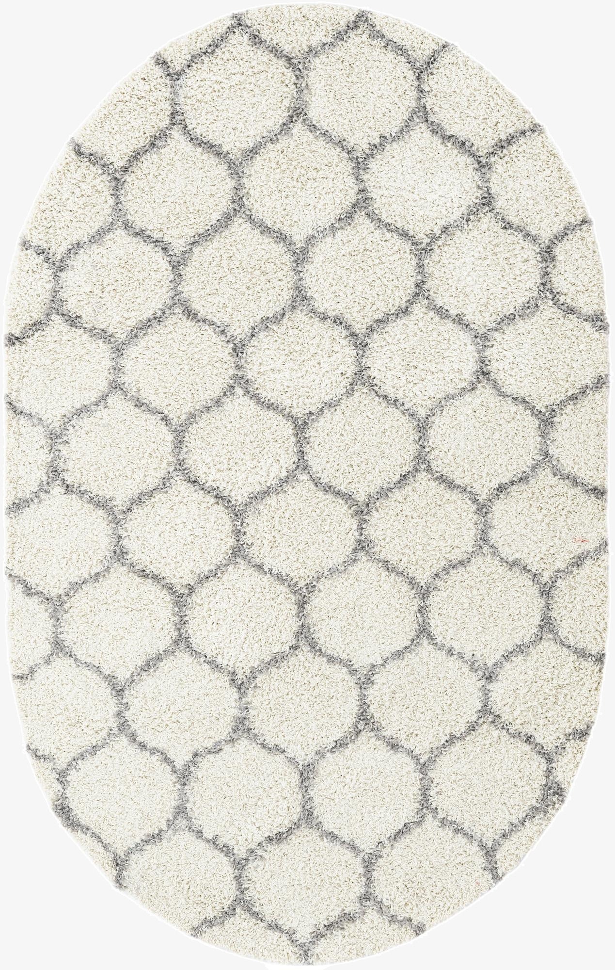 5' 3 x 8' Trellis Shag Oval Rug