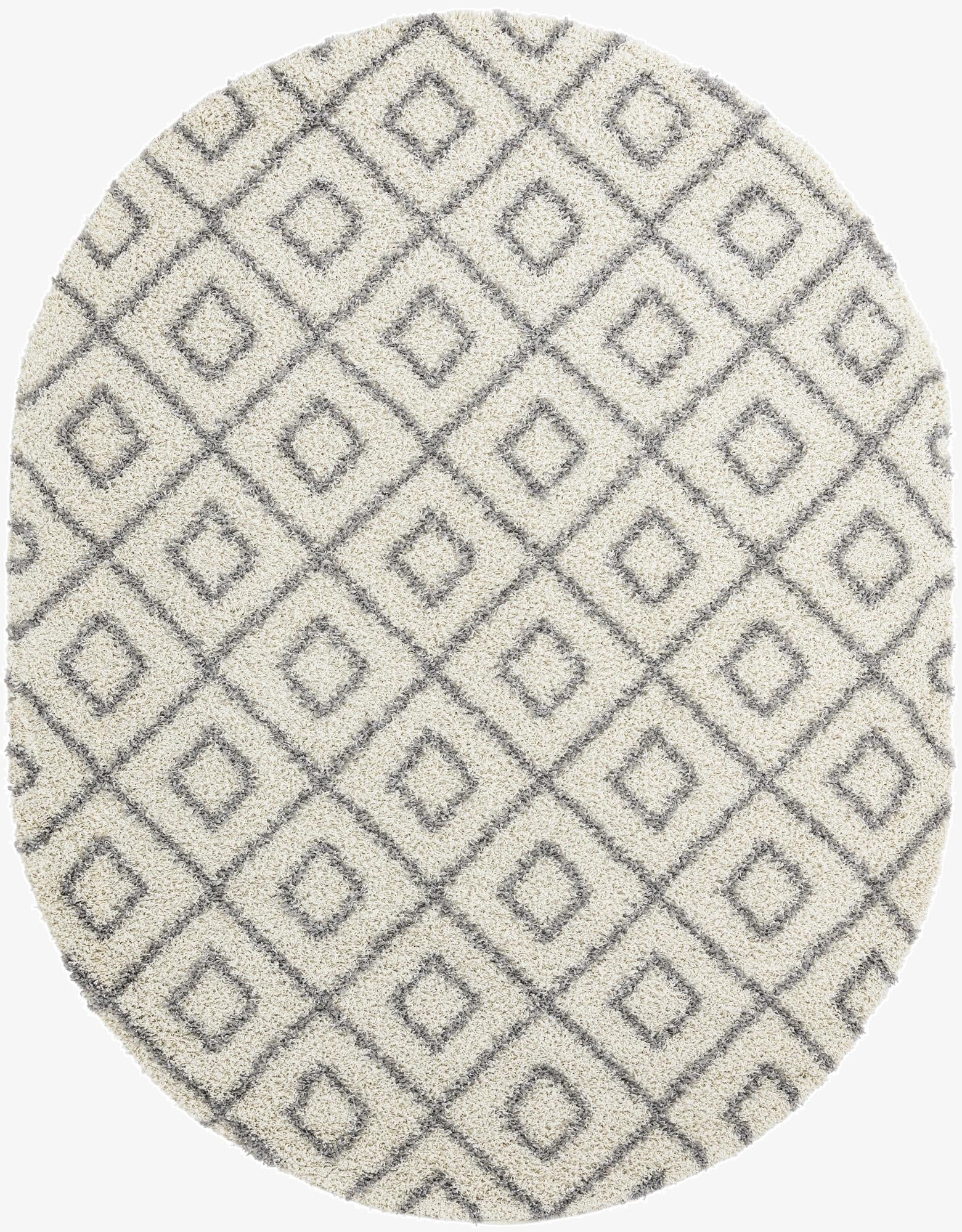7' 10 x 10' Trellis Shag Oval Rug