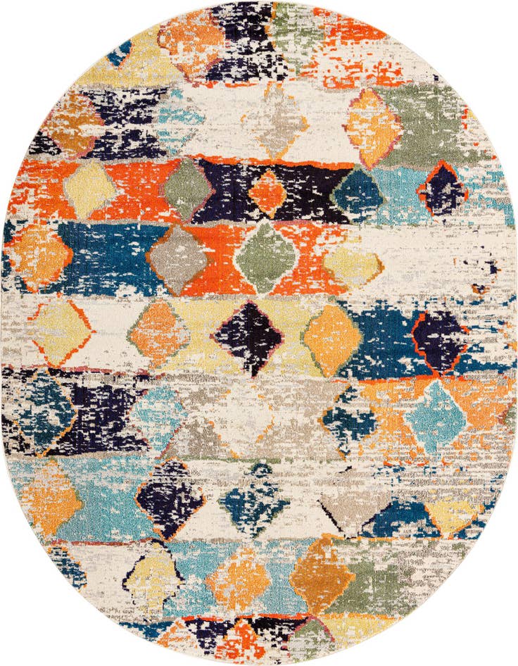Detail image of 7' 10 x 10' Washable Vivid Oval Rug