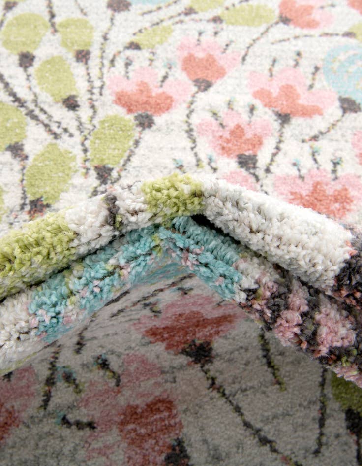 Detail image of 5' 3 x 8' Flowers Whimsy Kids Oval Rug