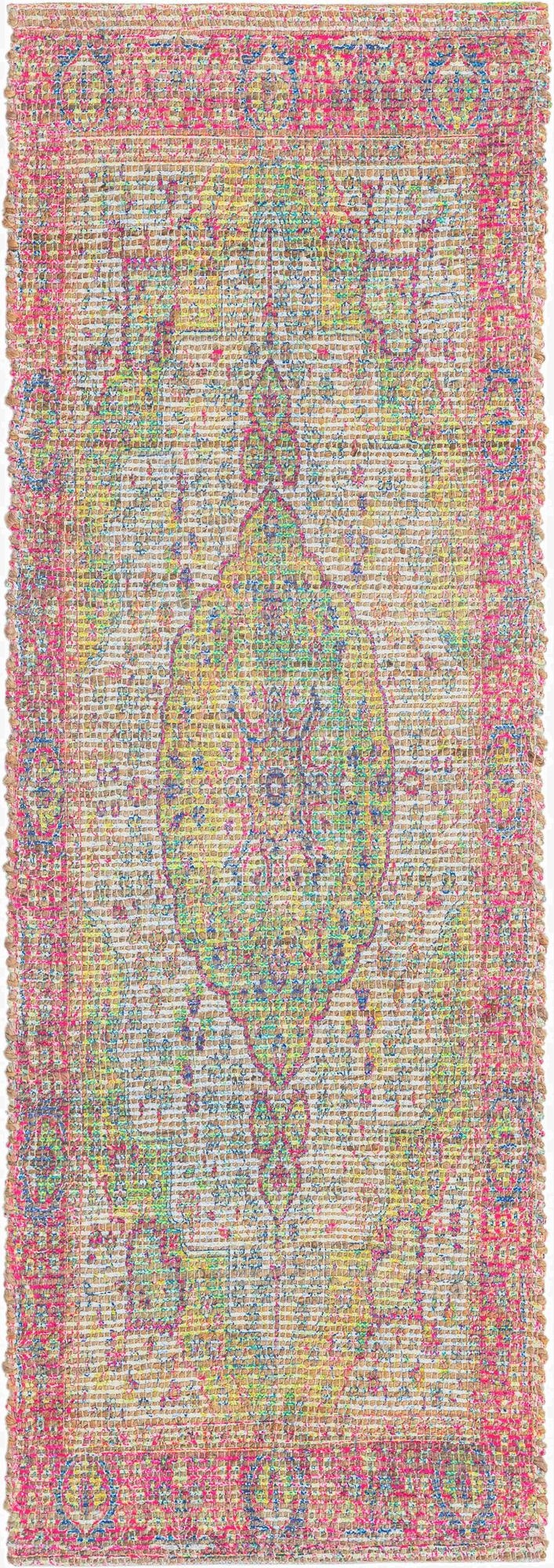 2' 2 x 6' 1  Hand Woven Chenille Jute Runner Rug