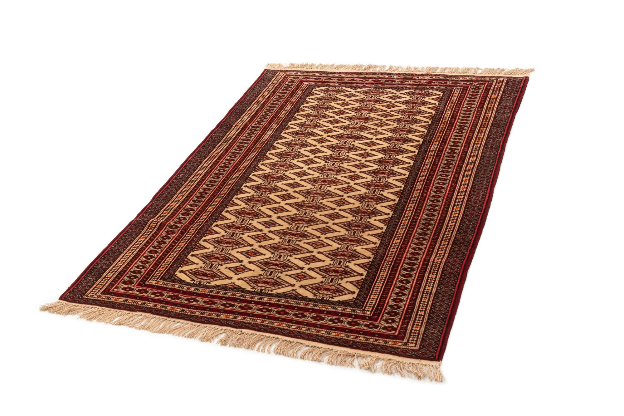 4' 1 x 6' Hand Knotted Afghan Akhche Oriental Wool Rug
