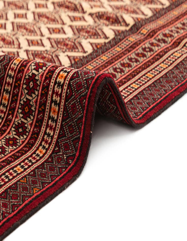 Detail image of 4' 1 x 6' Hand Knotted Afghan Akhche Oriental Wool Rug