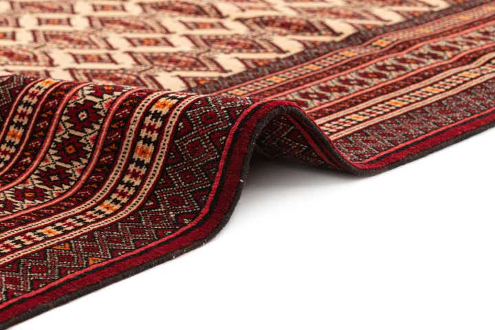 4' 1 x 6' Hand Knotted Afghan Akhche Oriental Wool Rug