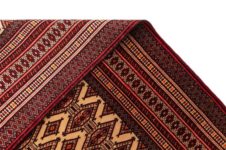 4' 1 x 6' Hand Knotted Afghan Akhche Oriental Wool Rug