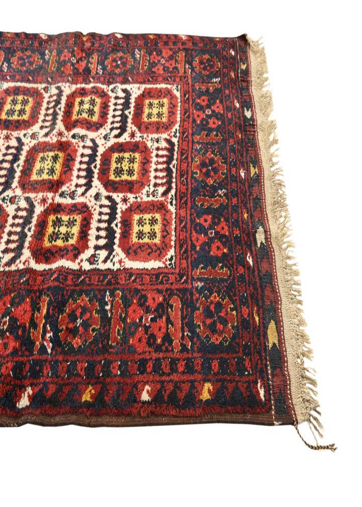 3' 10 x 4' 10 Hand Knotted Afghan Akhche Wool Rug