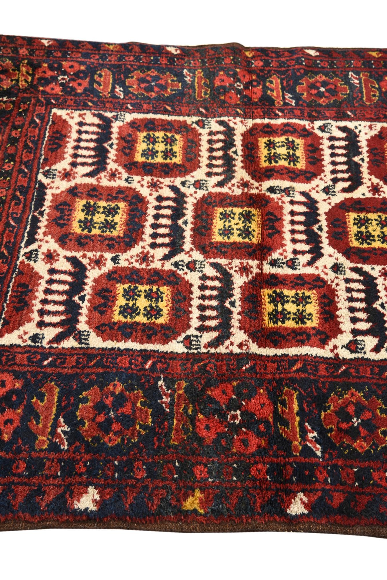 3' 10 x 4' 10 Hand Knotted Afghan Akhche Wool Rug