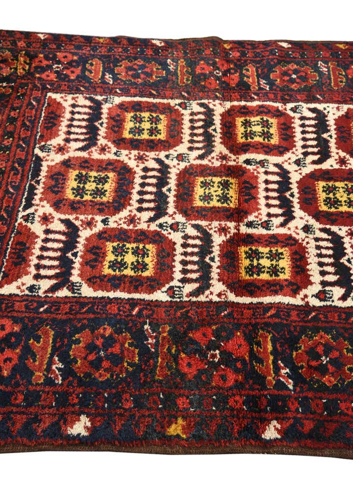 3' 10 x 4' 10 Hand Knotted Afghan Akhche Wool Rug