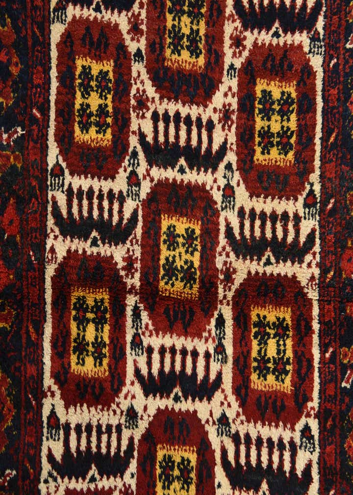 3' 10 x 4' 10 Hand Knotted Afghan Akhche Wool Rug