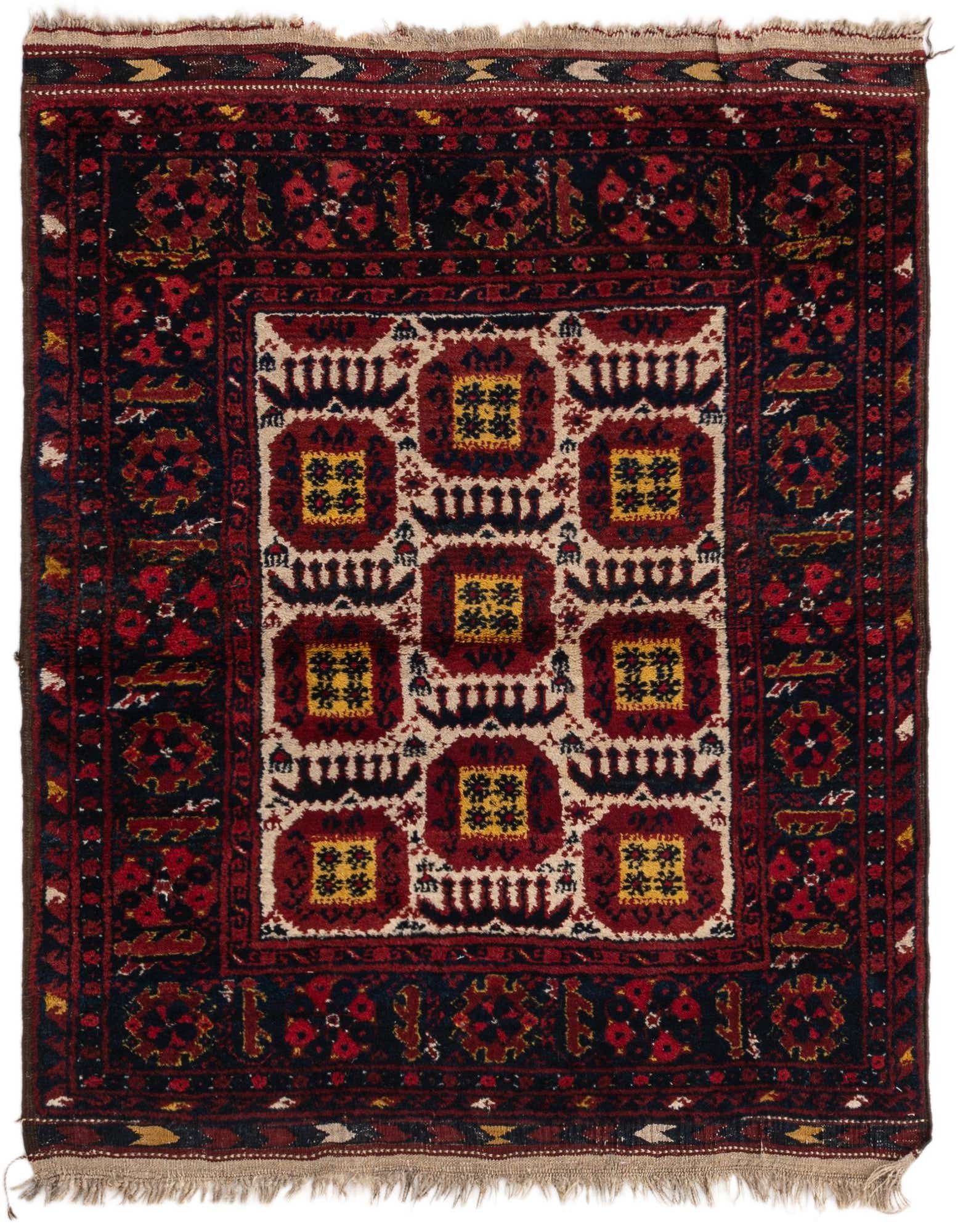 3' 10 x 4' 10 Hand Knotted Afghan Akhche Wool Rug