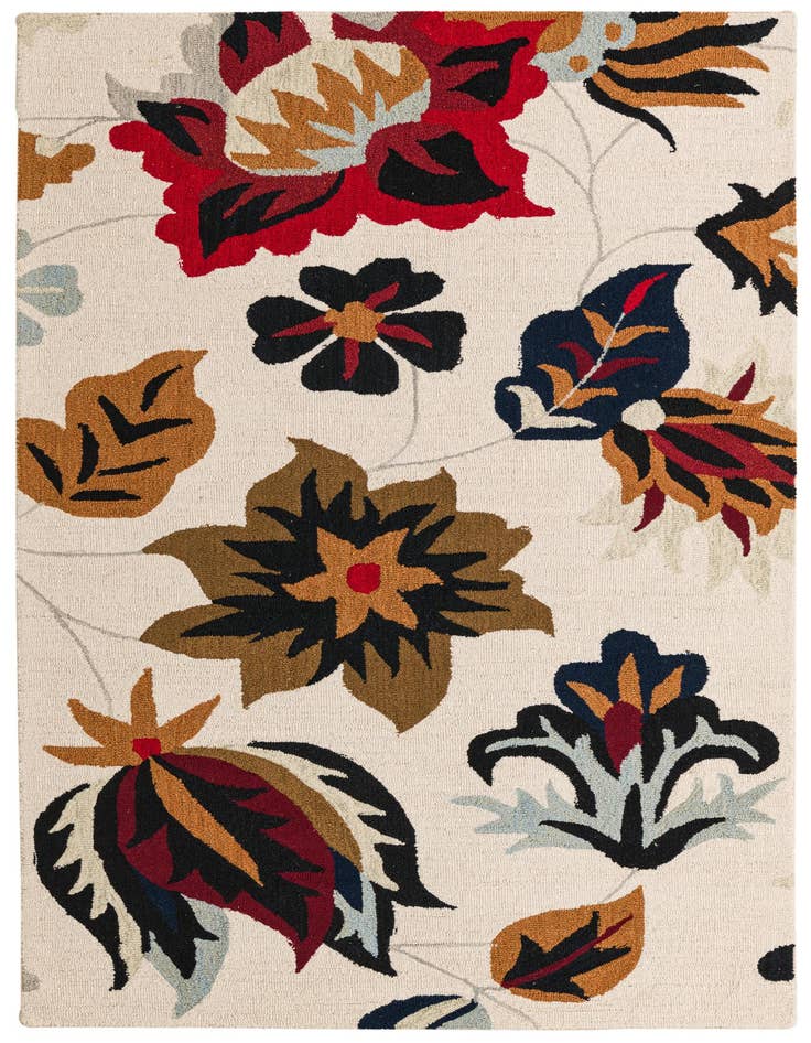 Detail image of 5' 1 x 8' Agra Wool Rug