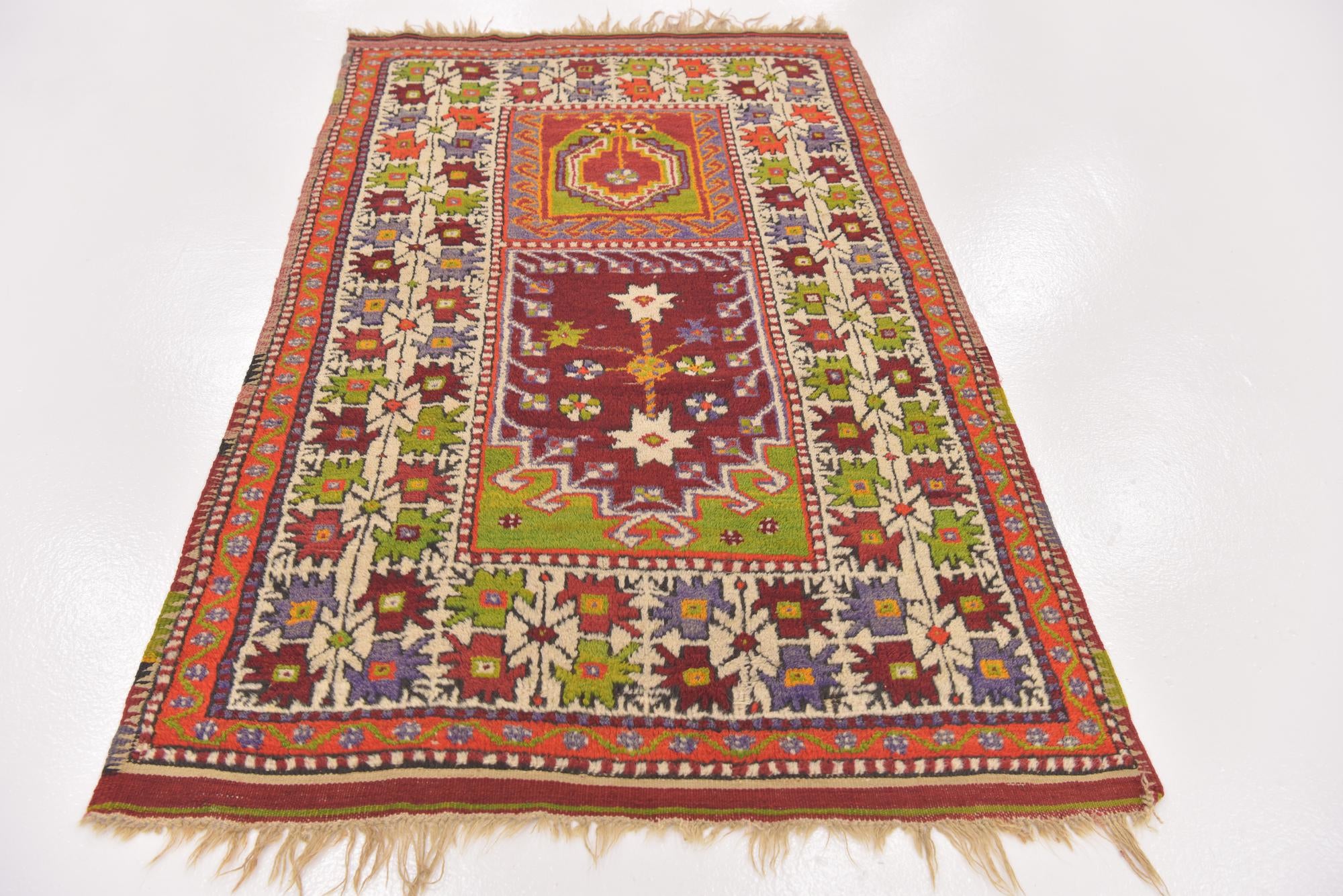 3' 2 x 5' 2 Hand Knotted Anatolian Oriental Wool Rug