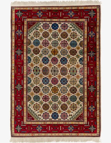 4' 3 x 6' 5 Hand Knotted Anatolian Wool Rug