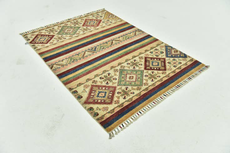 Detail image of 4' 1 x 5' 8 Hand Knotted Ariana Ziegler Rug