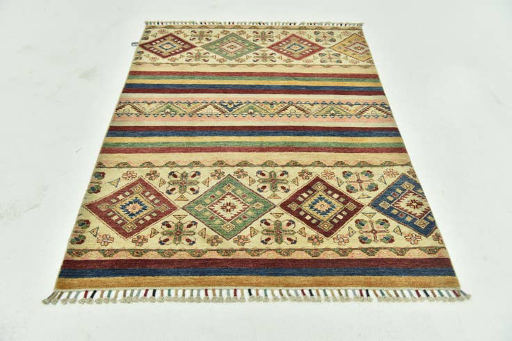 Detail image of 4' 1 x 5' 8 Hand Knotted Ariana Ziegler Rug