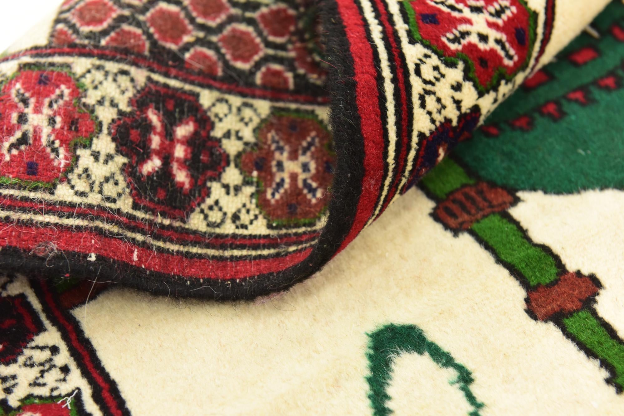 2' 7 x 3' 10 Hand Knotted Balouch Persian Wool Rug