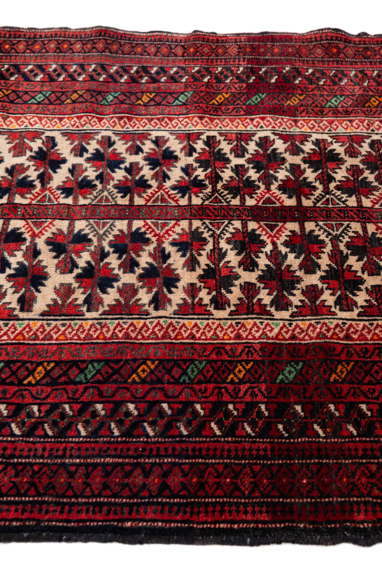 3' 2 x 5' 8 Hand Knotted Balouch Wool Rug