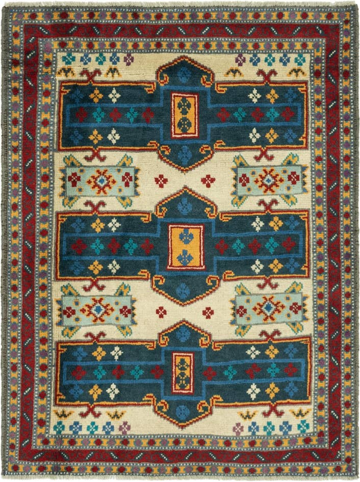 Detail image of 3' 5 x 4' 9 Hand Knotted Balouch Rug